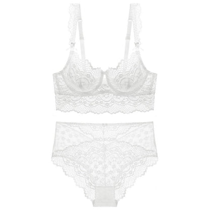 2 Piece underwear Set Lingerie Push Up Brassiere Ultra-thin Lace Bra Set Transparent Panties For Bralette sets The Clothing Company Sydney