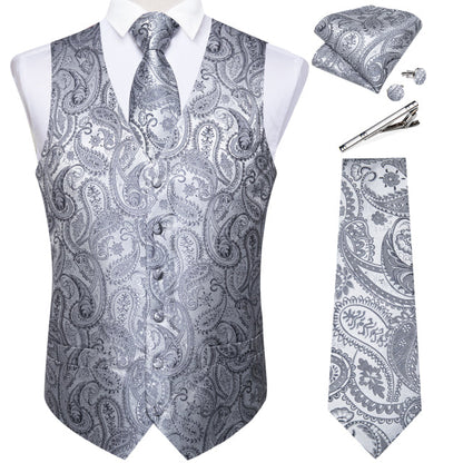 Mens Suit Vest Waistcoat Formal Wedding Groom Sleeveless Vest Hanky Necktie Set The Clothing Company Sydney