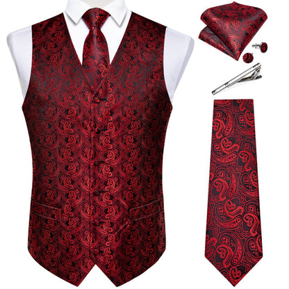 Mens Suit Vest Waistcoat Formal Wedding Groom Sleeveless Vest Hanky Necktie Set The Clothing Company Sydney
