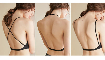 Backless Bra Triangular U-Shape Beauty Back Lingerie Dot Mesh Thin Soft Seamless Bralette The Clothing Company Sydney