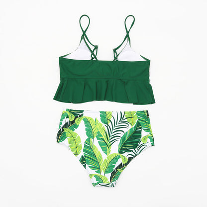 2 Piece High Waist Swimwear Ruffle Swimsuit Vintage Retro Bikini Set Plus Size Bathing Suits Summer Beachwear The Clothing Company Sydney