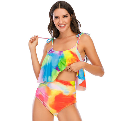2 Piece High Waist Swimwear Ruffle Swimsuit Vintage Retro Bikini Set Plus Size Bathing Suits Summer Beachwear The Clothing Company Sydney