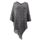 Autumn Winter Sweaters Poncho Knitting Capes Cloak Sweater V-Neck Irregular Hem Tassels Coat Striped Knitted Pullover The Clothing Company Sydney