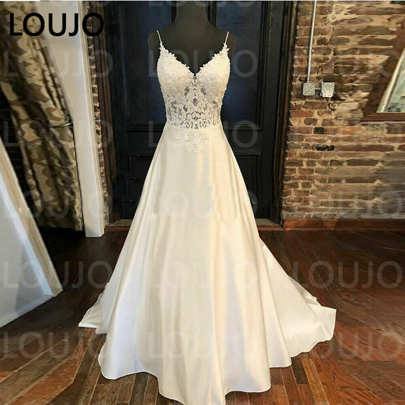 Lace Long Sleeve Sheer Illusion Neckline Boho Wedding Gowns Vintage Bride Wedding Dresses The Clothing Company Sydney