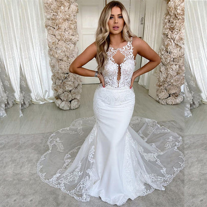 Lace Long Sleeve Sheer Illusion Neckline Boho Wedding Gowns Vintage Bride Wedding Dresses The Clothing Company Sydney