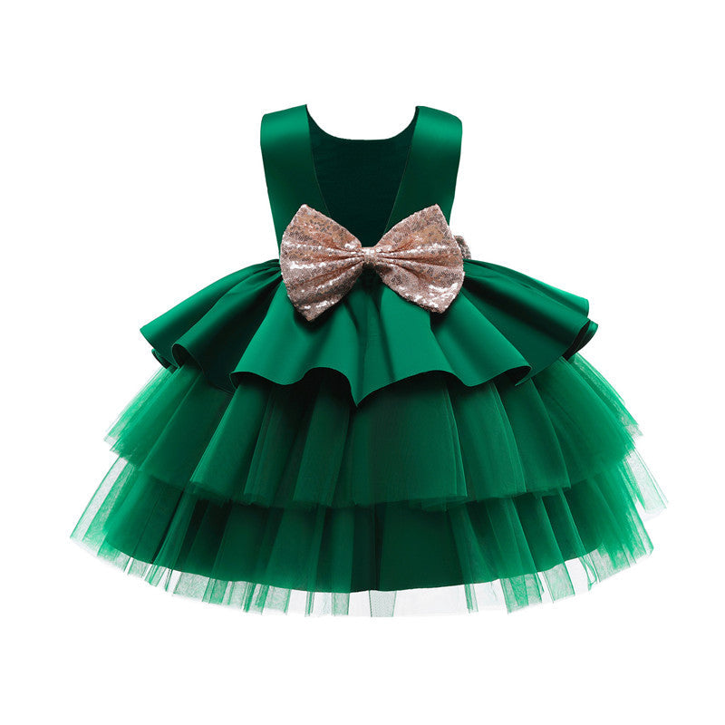 Girls Kids Summer Sleeveless Wedding Sequin Bow Children Lace Smash Tutu Princess Dress The Clothing Company Sydney