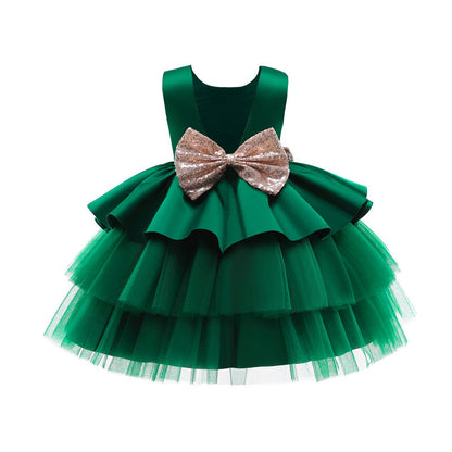 Girls Kids Summer Sleeveless Wedding Sequin Bow Children Lace Smash Tutu Princess Dress The Clothing Company Sydney