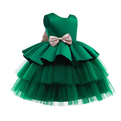 Girls Kids Summer Sleeveless Wedding Sequin Bow Children Lace Smash Tutu Princess Dress The Clothing Company Sydney
