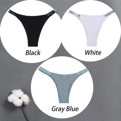 3 pack Cotton Mix Panties Letter Waist Underpants Lingerie Thong Pantys Underwear Intimates The Clothing Company Sydney