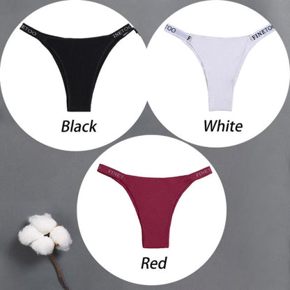 3 pack Cotton Mix Panties Letter Waist Underpants Lingerie Thong Pantys Underwear Intimates The Clothing Company Sydney