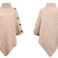 Autumn Winter Button Sweater Oversized Turtleneck Jumper Knitwear Holiday Vintage Cape Batwing Sleeve Poncho Pullover The Clothing Company Sydney