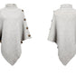 Autumn Winter Button Sweater Oversized Turtleneck Jumper Knitwear Holiday Vintage Cape Batwing Sleeve Poncho Pullover The Clothing Company Sydney