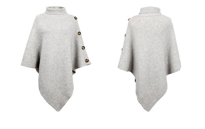 Autumn Winter Button Sweater Oversized Turtleneck Jumper Knitwear Holiday Vintage Cape Batwing Sleeve Poncho Pullover The Clothing Company Sydney