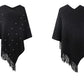 Autumn Winter Sweaters Poncho Knitting Capes Cloak Sweater V-Neck Irregular Hem Tassels Coat Striped Knitted Pullover The Clothing Company Sydney
