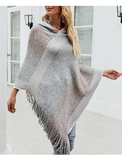 Autumn Winter Sweaters Poncho Knitting Capes Cloak Sweater V-Neck Irregular Hem Tassels Coat Knitted Pullover The Clothing Company Sydney