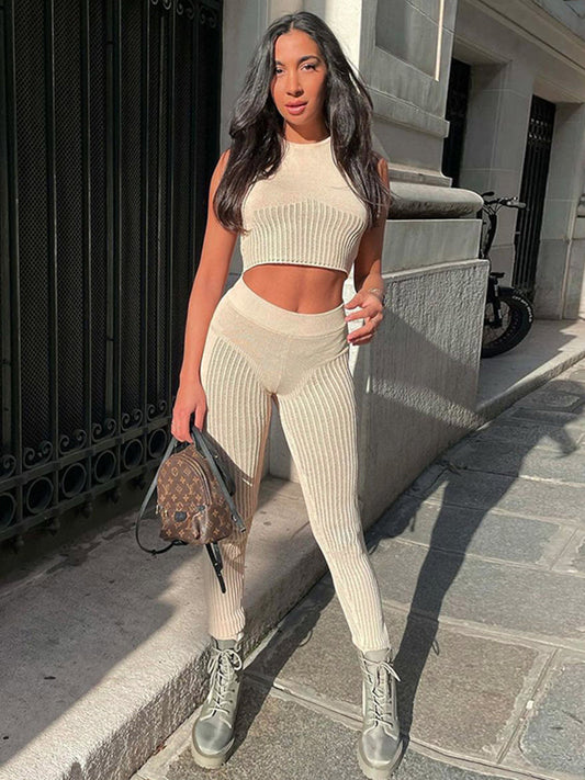 Fitness Tracksuit 2 Piece Set Patchwork Mesh Tank Top+Trousers Workout Sportswear Casual Skinny Streetwear The Clothing Company Sydney