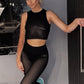 Fitness Tracksuit 2 Piece Set Patchwork Mesh Tank Top+Trousers Workout Sportswear Casual Skinny Streetwear The Clothing Company Sydney