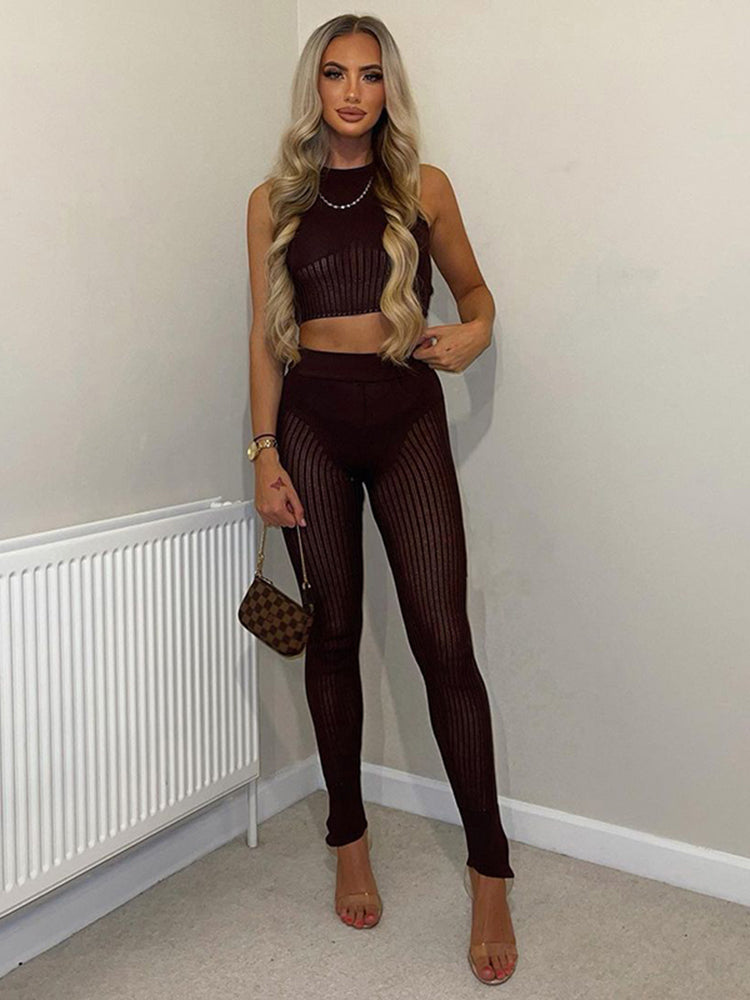 Fitness Tracksuit 2 Piece Set Patchwork Mesh Tank Top+Trousers Workout Sportswear Casual Skinny Streetwear The Clothing Company Sydney