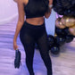 Fitness Tracksuit 2 Piece Set Patchwork Mesh Tank Top+Trousers Workout Sportswear Casual Skinny Streetwear The Clothing Company Sydney