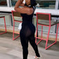 Fitness Tracksuit 2 Piece Set Patchwork Mesh Tank Top+Trousers Workout Sportswear Casual Skinny Streetwear The Clothing Company Sydney