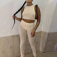 Fitness Tracksuit 2 Piece Set Patchwork Mesh Tank Top+Trousers Workout Sportswear Casual Skinny Streetwear The Clothing Company Sydney