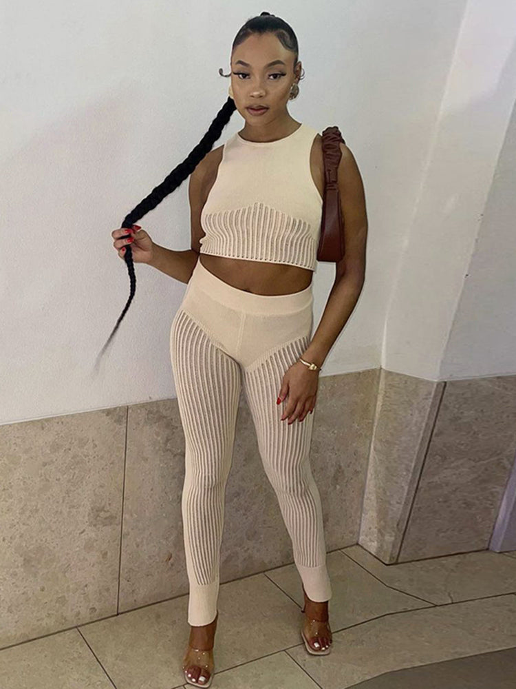 Fitness Tracksuit 2 Piece Set Patchwork Mesh Tank Top+Trousers Workout Sportswear Casual Skinny Streetwear The Clothing Company Sydney