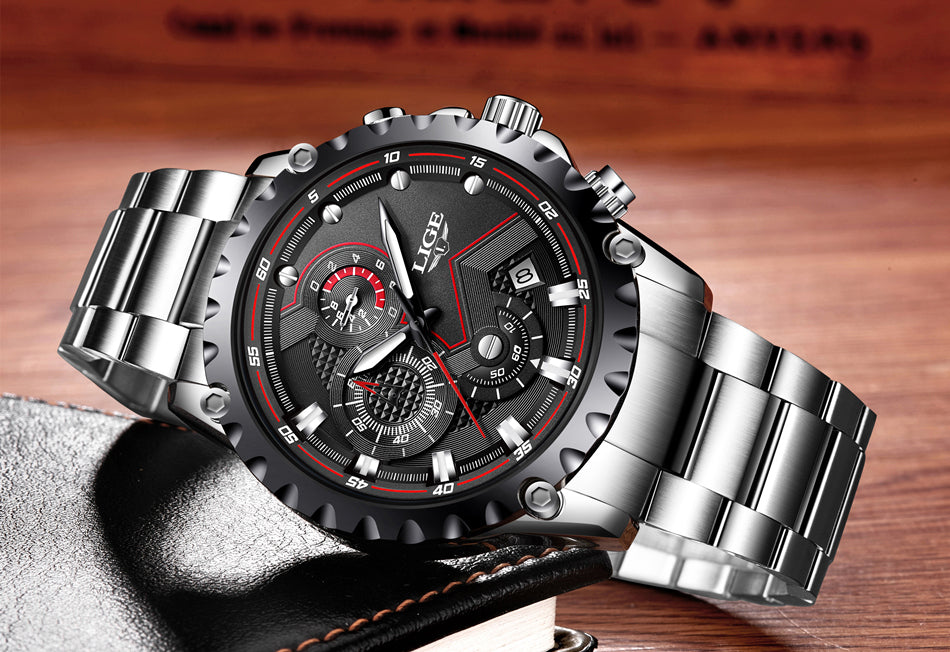 Stainless Steel Hollow Mens Watches Top Brand Sport Waterproof Quartz Watch Men Military Wristwatch The Clothing Company Sydney