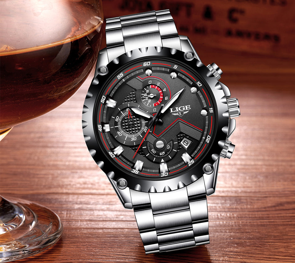 Stainless Steel Hollow Mens Watches Top Brand Sport Waterproof Quartz Watch Men Military Wristwatch The Clothing Company Sydney