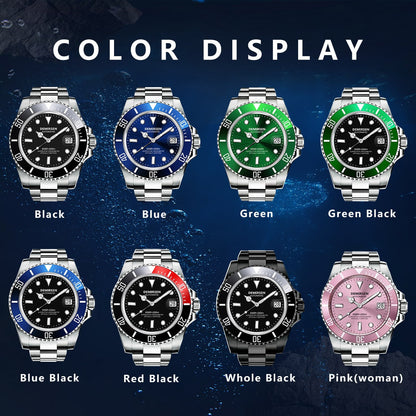 Luxury Automatic Watch Sport Stainless Steel Sapphire Glass Luminous Mechanical Men Ladies Wristwatch The Clothing Company Sydney