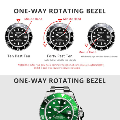 Luxury Automatic Watch Sport Stainless Steel Sapphire Glass Luminous Mechanical Men Ladies Wristwatch The Clothing Company Sydney