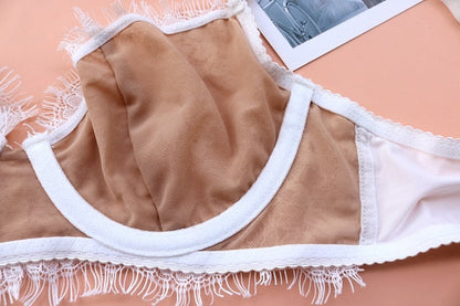 2 Piece Underwear Embroidery Bra Eyelash lace Bralette Brassiere Push Up Bras and Panties Lingerie Set The Clothing Company Sydney