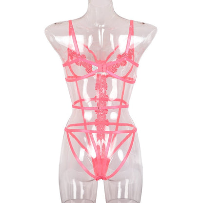 Black Red Strappy Bodysuits Party Club Body Floral Bandage Sleeveless Backless Bodysuit Thong Slim Lingerie The Clothing Company Sydney