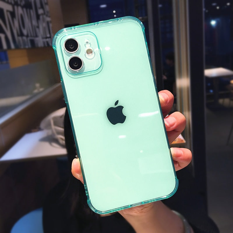 Candy Color Transparent Silicone Case For iPhone 12 11 13 Pro Max Plus X XR XS Camera Protection Shell The Clothing Company Sydney