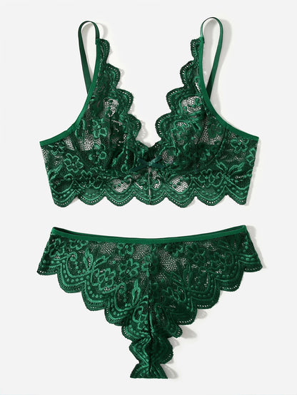 2 Pieces Lingerie Sets Sensual Deep-V Lace Brief Sets See Through Brief Seamless Intimates The Clothing Company Sydney