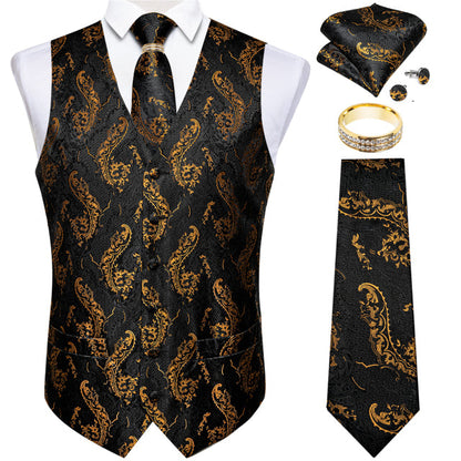 Mens Suit Vest Waistcoat Formal Wedding Groom Sleeveless Vest Hanky Necktie Set The Clothing Company Sydney
