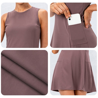 Nylon Mix Quick Dry Yoga Golf Fitness Badminton 2 Piece Set Skirt And Shorts Sportswear Tennis Dress The Clothing Company Sydney