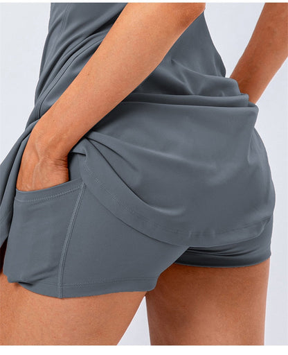 Nylon Mix Quick Dry Yoga Golf Fitness Badminton 2 Piece Set Skirt And Shorts Sportswear Tennis Dress The Clothing Company Sydney