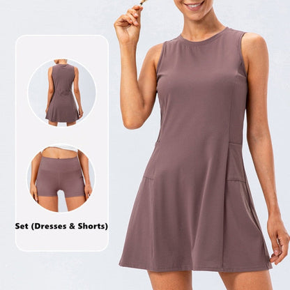 Nylon Mix Quick Dry Yoga Golf Fitness Badminton 2 Piece Set Skirt And Shorts Sportswear Tennis Dress The Clothing Company Sydney