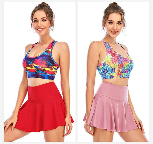 2 in 1 Sports Gym Golf Dancing Running Fitness Yoga Skorts Shorts and Mini Pleated Tennis Skirt The Clothing Company Sydney