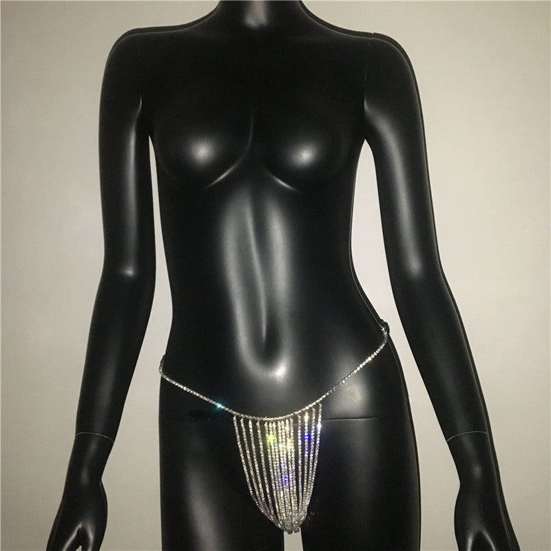 Crystal Body Chain Rhinestone Tassel Thong Belly Party Waist Chain Jewellery Accessories The Clothing Company Sydney