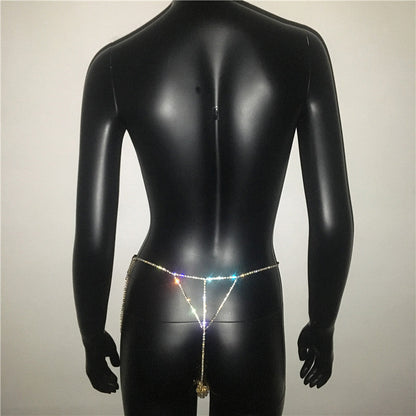 Crystal Body Chain Rhinestone Tassel Thong Belly Party Waist Chain Jewellery Accessories The Clothing Company Sydney