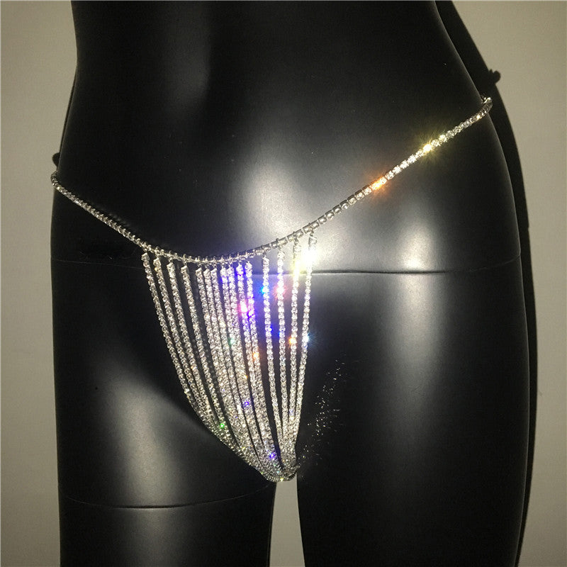 Crystal Body Chain Rhinestone Tassel Thong Belly Party Waist Chain Jewellery Accessories The Clothing Company Sydney