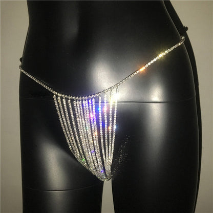 Crystal Body Chain Rhinestone Tassel Thong Belly Party Waist Chain Jewellery Accessories The Clothing Company Sydney