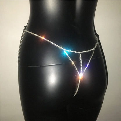 Crystal Body Chain Rhinestone Tassel Thong Belly Party Waist Chain Jewellery Accessories The Clothing Company Sydney