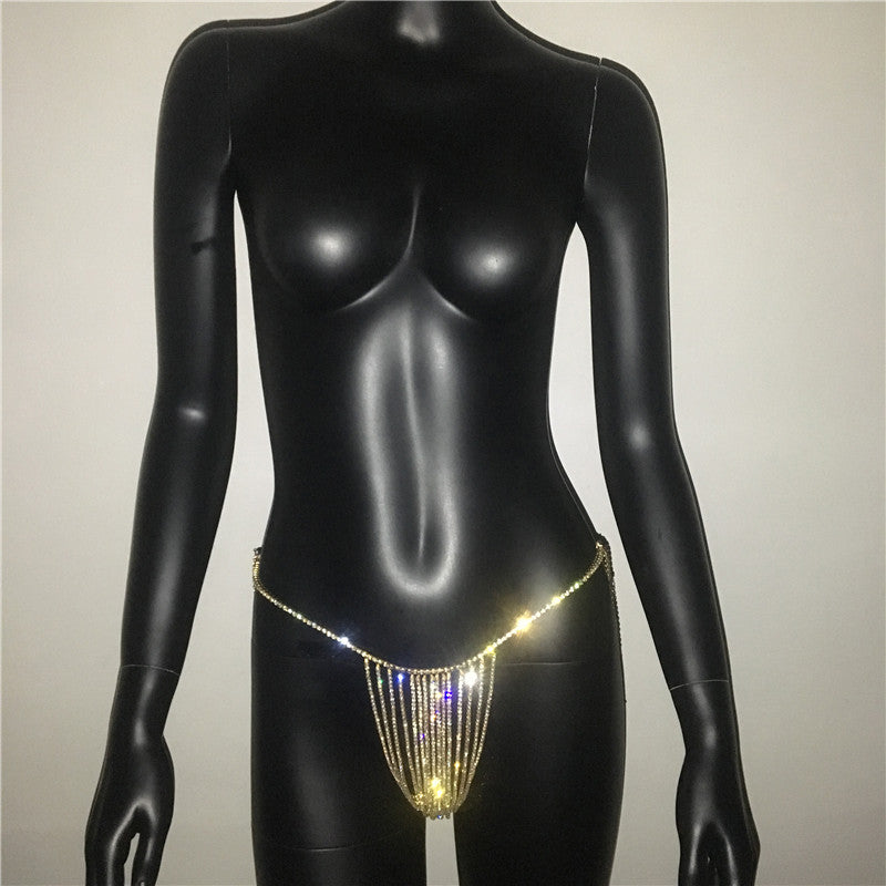 Crystal Body Chain Rhinestone Tassel Thong Belly Party Waist Chain Jewellery Accessories The Clothing Company Sydney