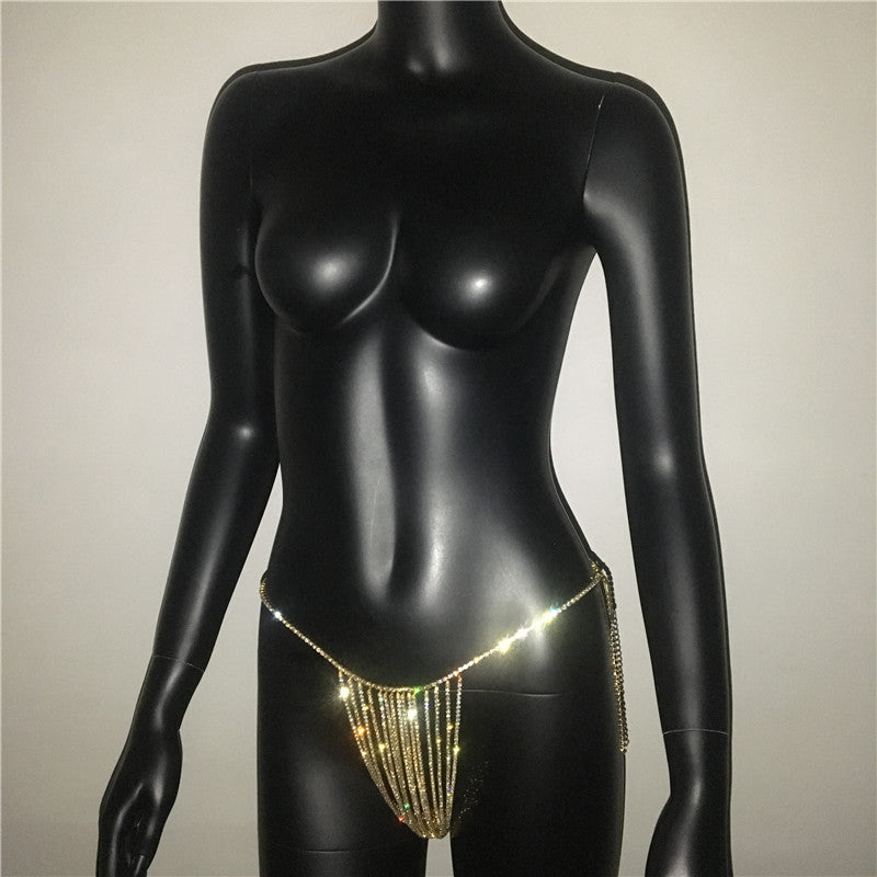 Crystal Body Chain Rhinestone Tassel Thong Belly Party Waist Chain Jewellery Accessories The Clothing Company Sydney