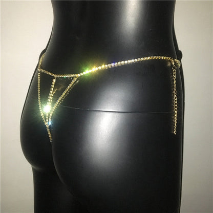 Crystal Body Chain Rhinestone Tassel Thong Belly Party Waist Chain Jewellery Accessories The Clothing Company Sydney