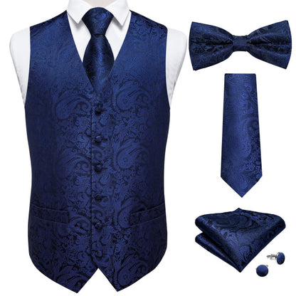 5 Piece Vests Slim Fit Mens Wedding Suit Casual Sleeveless Formal Business Waistcoat Hanky Necktie Bow Tie Set The Clothing Company Sydney