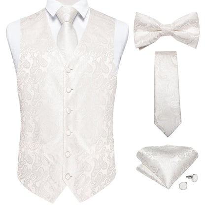 5 Piece Vests Slim Fit Mens Wedding Suit Casual Sleeveless Formal Business Waistcoat Hanky Necktie Bow Tie Set The Clothing Company Sydney