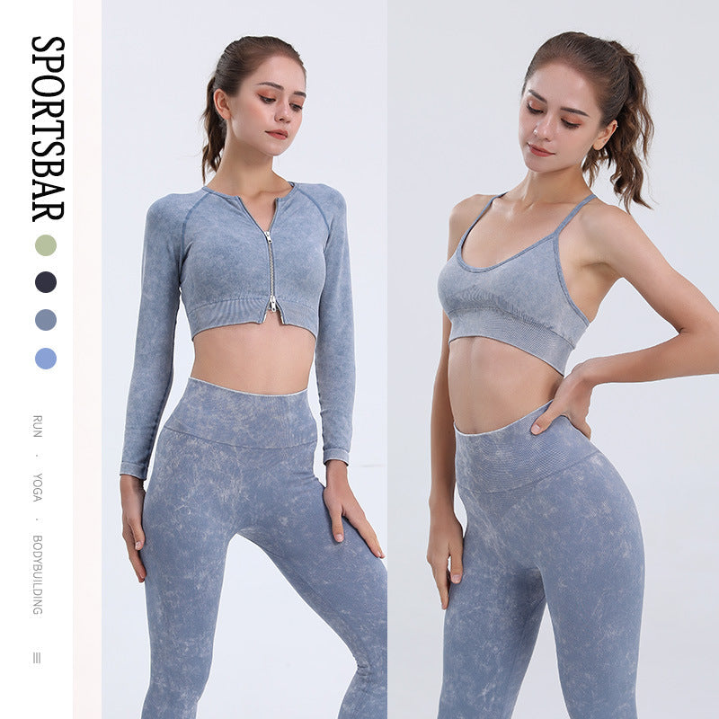 3 Piece High Waist Hip Push Pants Gym Suit Seamless Zipper Sports Yoga Fitness Shaping Activewear The Clothing Company Sydney